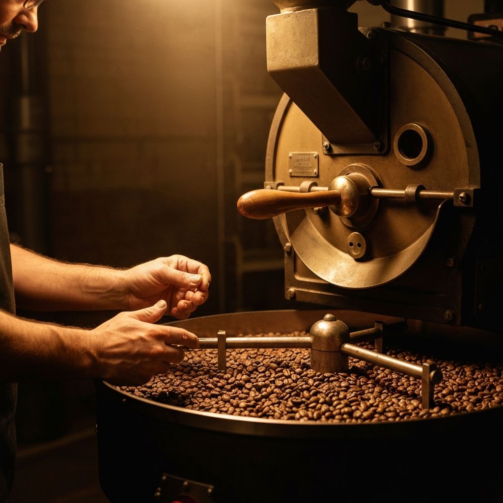 Proceso artesanal de tostado de cafe Makor