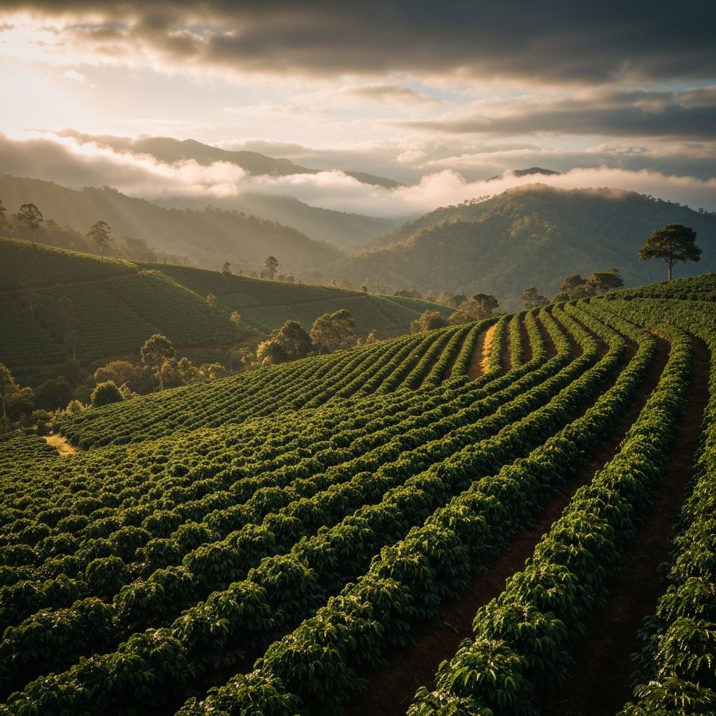 Plantacion de cafe de especialidad en las montanas